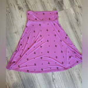 Lula Roe a-line skirt.  Size small.  Pink with small designs